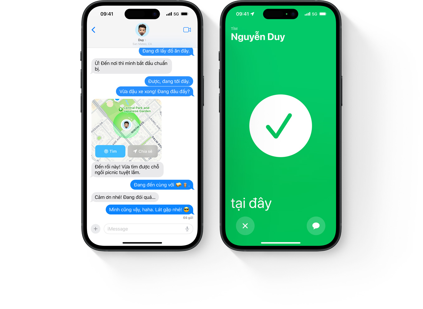 iPhone 15 hiển thị tính năng Tìm Chính Xác khi sử dụng Tìm Bạn